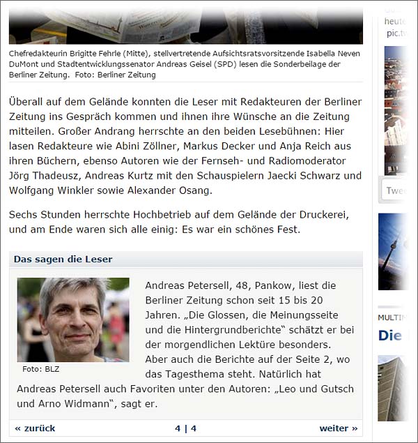 In der Zeitung